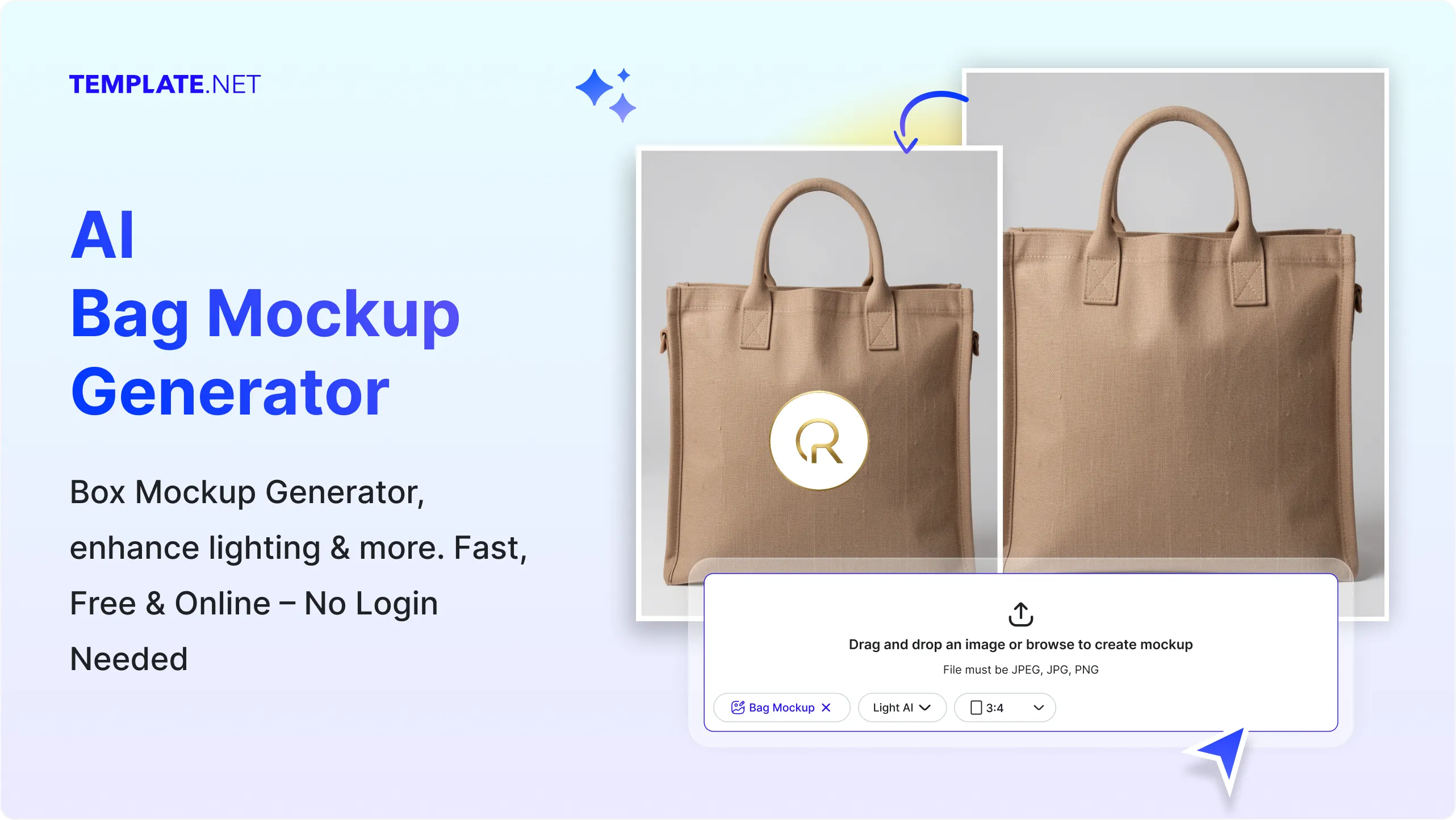 Free AI Bag Mockup Maker, Design Realistic Bag Mockups Online